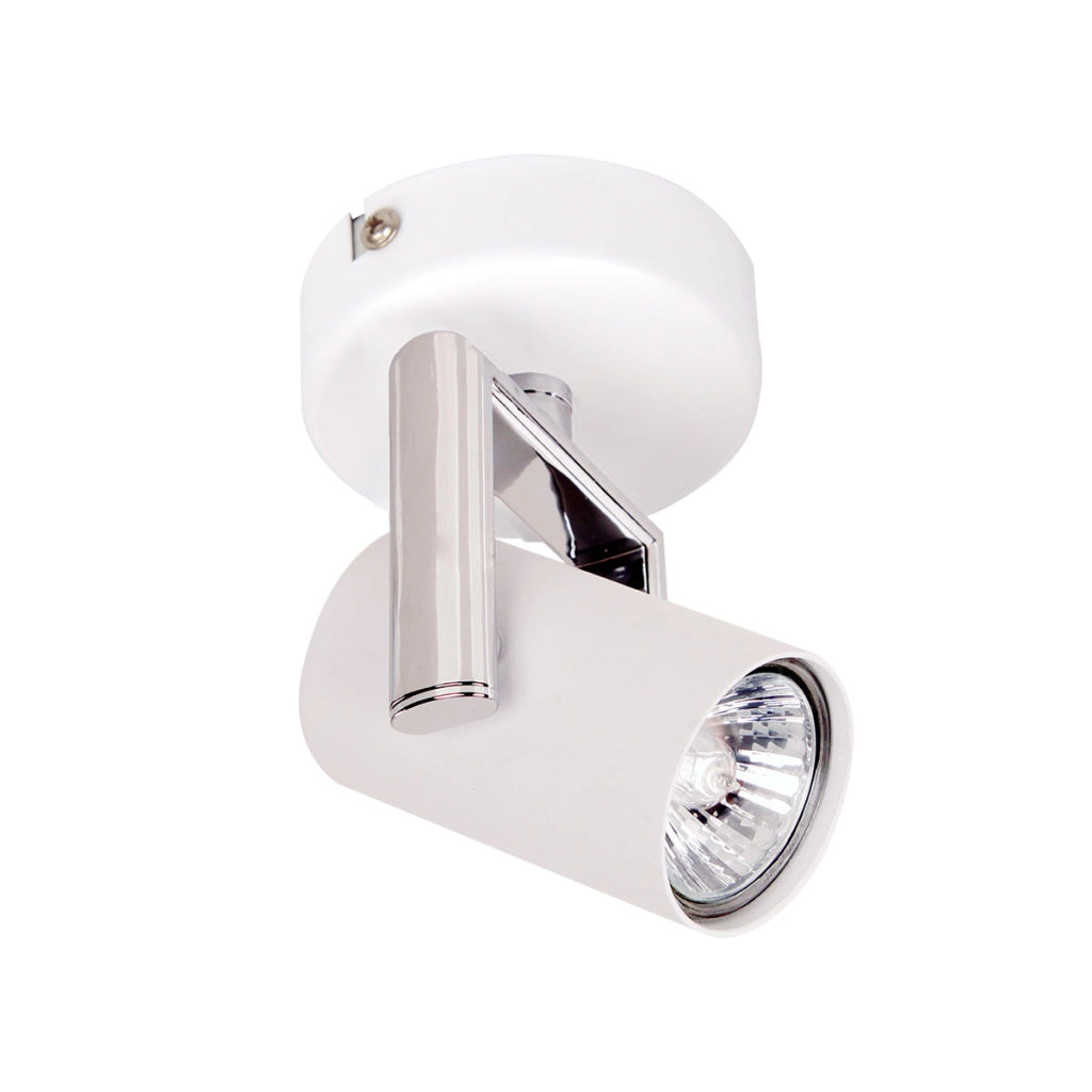 Faretto soffitto moderno bianco/cromo orientabile GU10 35W Italux