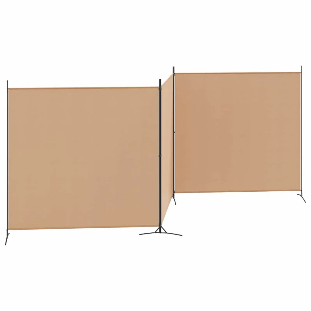 Paravento a 4 Pannelli Beige 525 x 180 cm Tessuto 42039232