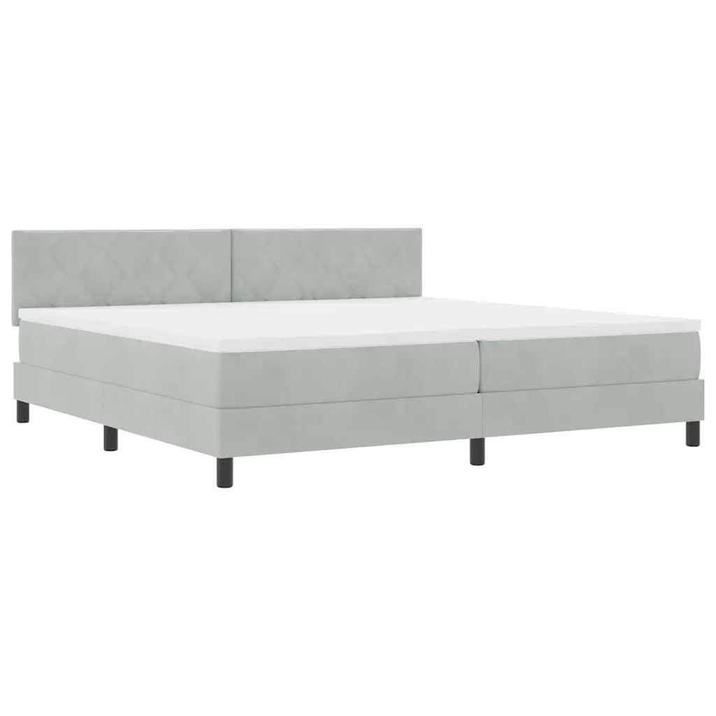 Letto a Sorgente LED con led Grigio chiaro 200 x 200 cm Velluto 3342740