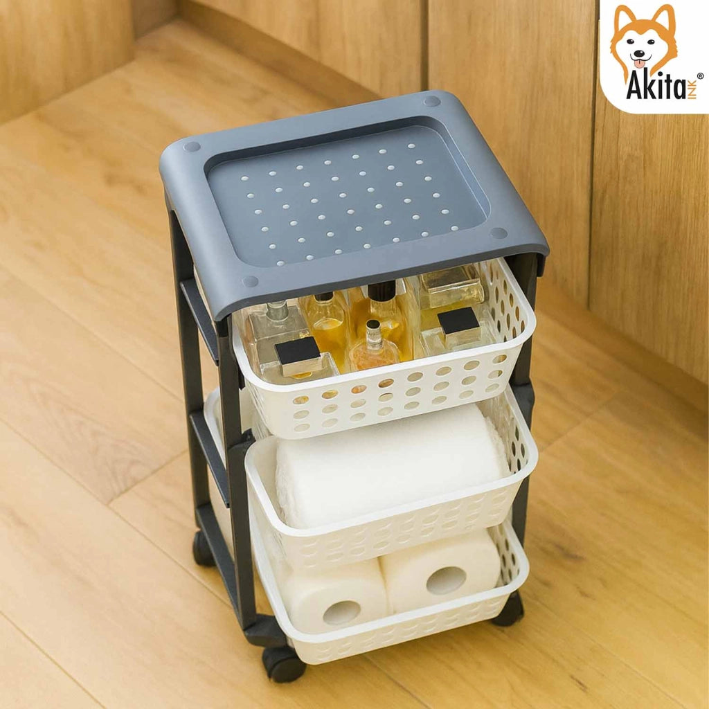 Akitaink Carrello Portatutto 3 Ripiani Bianco