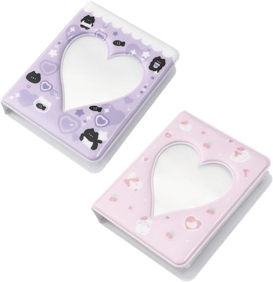 Albumetti di foto mini - design accattivante - set da 2 - rosa e viola - PVC