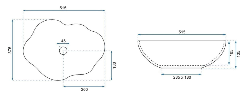 Lavabo Da Appoggio Rea Pearl Gold Edge