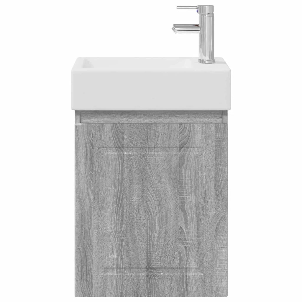 Mobile bagno con rubinetto Sonoma grigio 45,5 x 22,5 x 84 cm