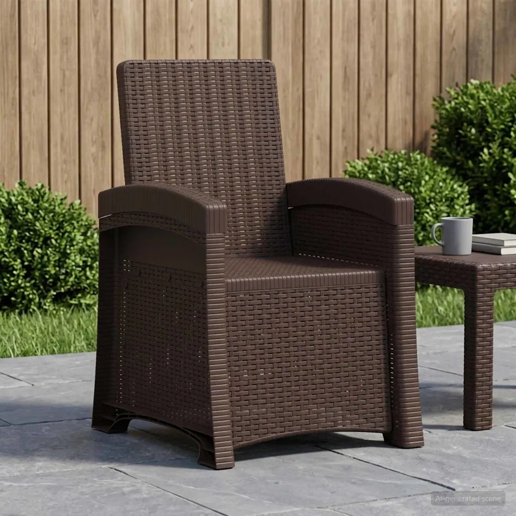 Sedia da giardino reclinabile effetto rattan Marrone PP 8011993