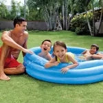 PISCINA GONFIABILE ROTONDA CRYSTAL BLU 3 ANELLI +2 ANNI  cm.114x25h.  peso kg.0,86 (59416)    INTEX