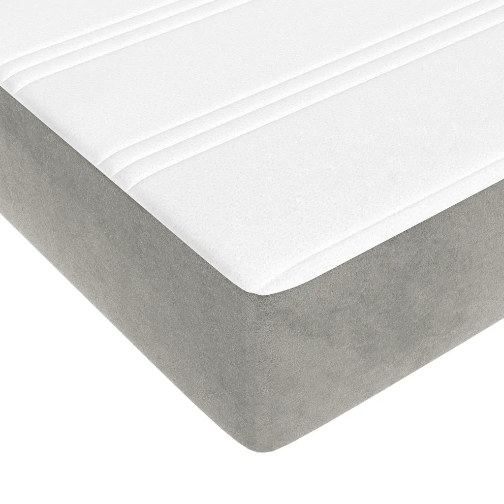 Materasso a Molle-Materasso per letto Grigio Chiaro 120x220x20 cm in Velluto
