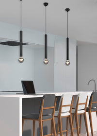 Lampada a Sospensione da Interno  E27 in Metallo Nero Opaco