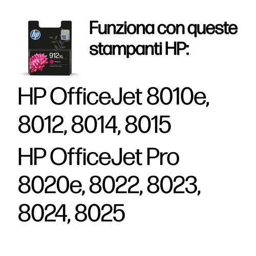 HP Cartuccia di inchiostro magenta originale 912XL ad alta capacità