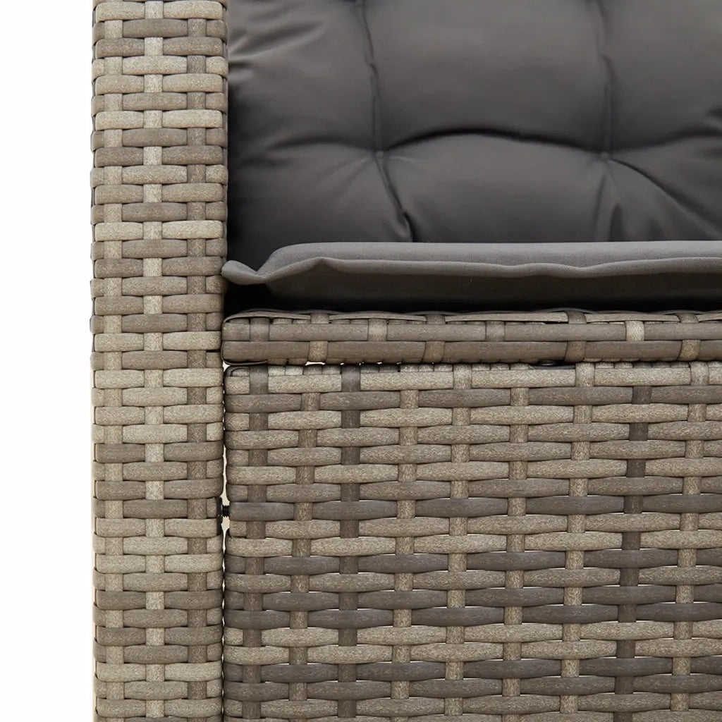 Set da Bistrò 3 pz con Cuscini Grigio Polyrattan e Legno Acacia 366310