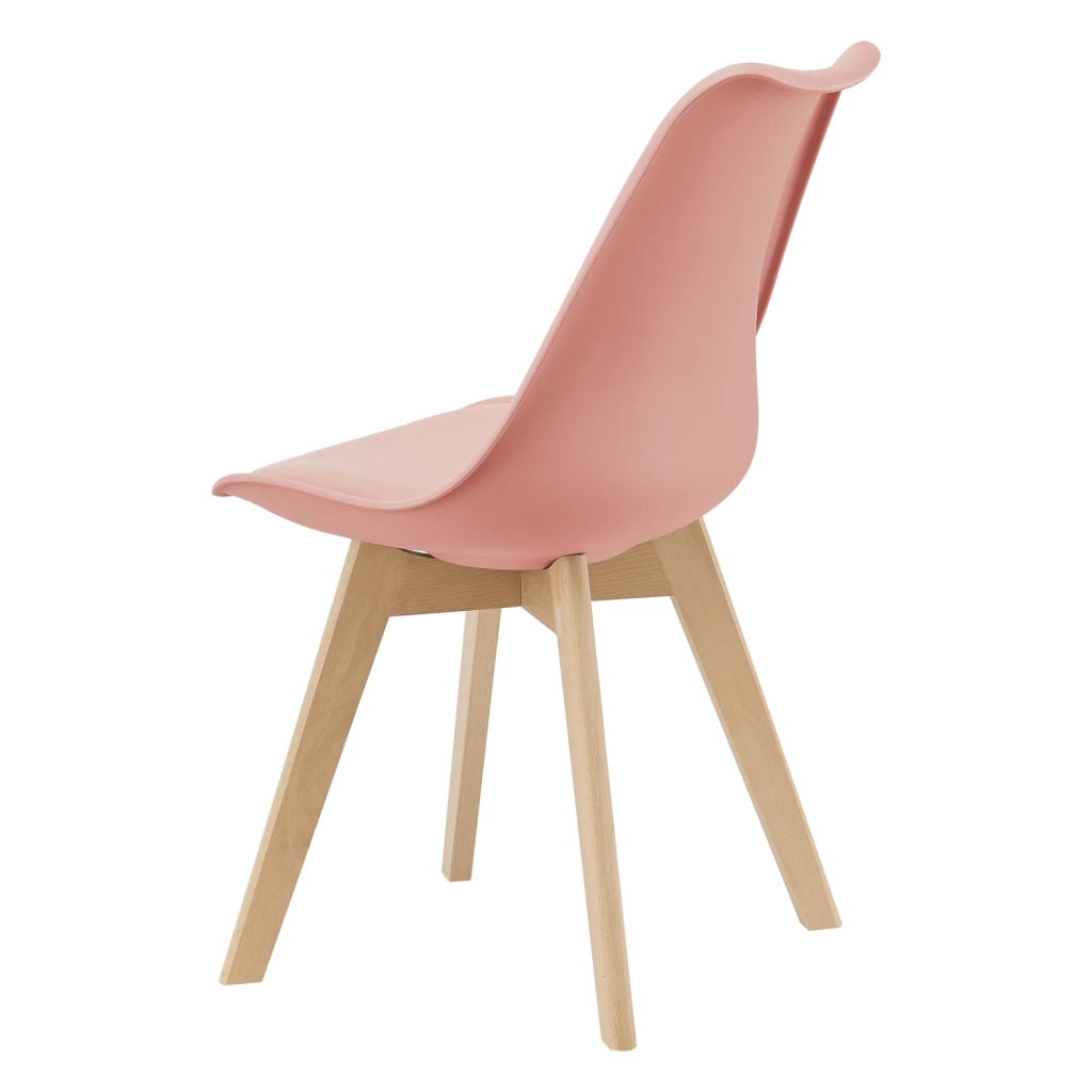 Set di 4 sedie da pranzo in similpelle color faggio rosa 03_0006766