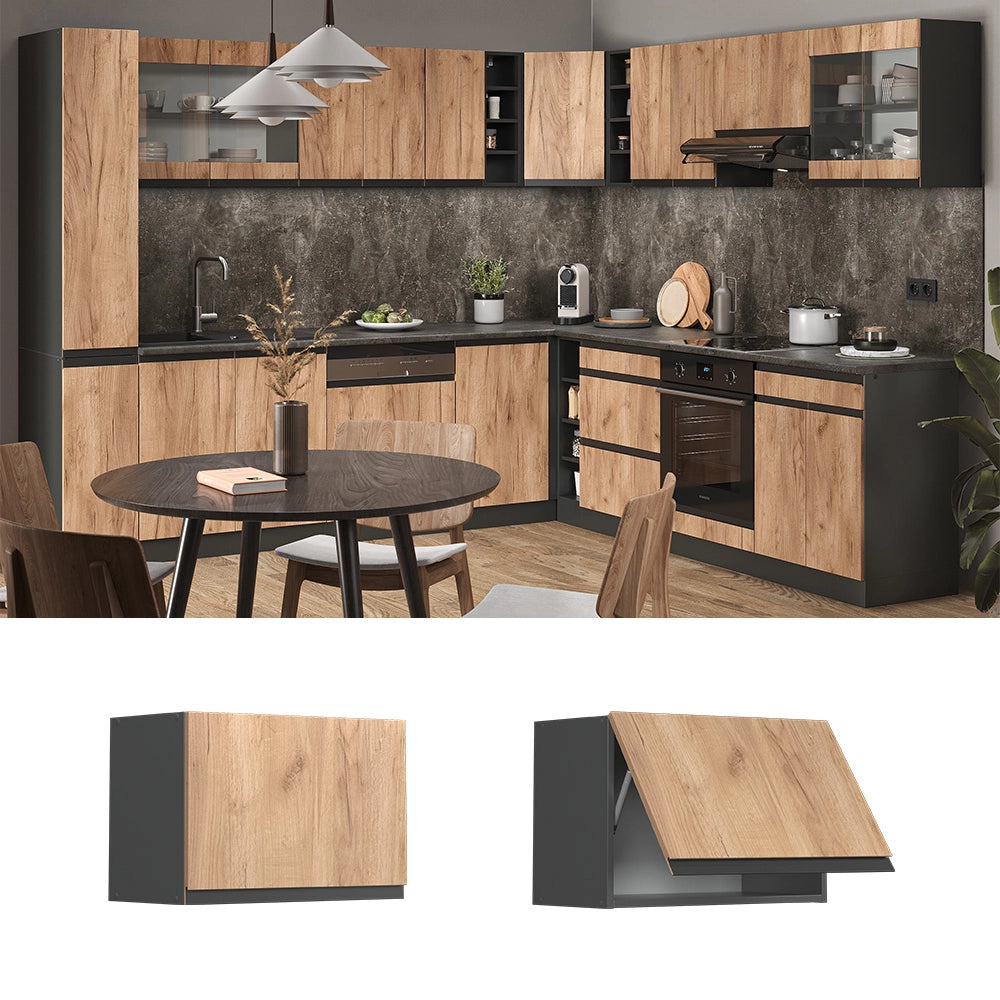 Vicco Pensile da cucina Quercia dorata 60 cm Forma a J, piatta