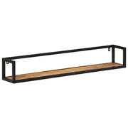 Mensole da Parete 2 pz 110x17x17cm Legno Massello Mango e Ferro 353792