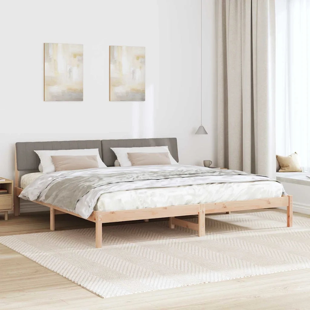 Struttura del Letto con testiera Marrone e taupe 200 x 200 cm 3394351