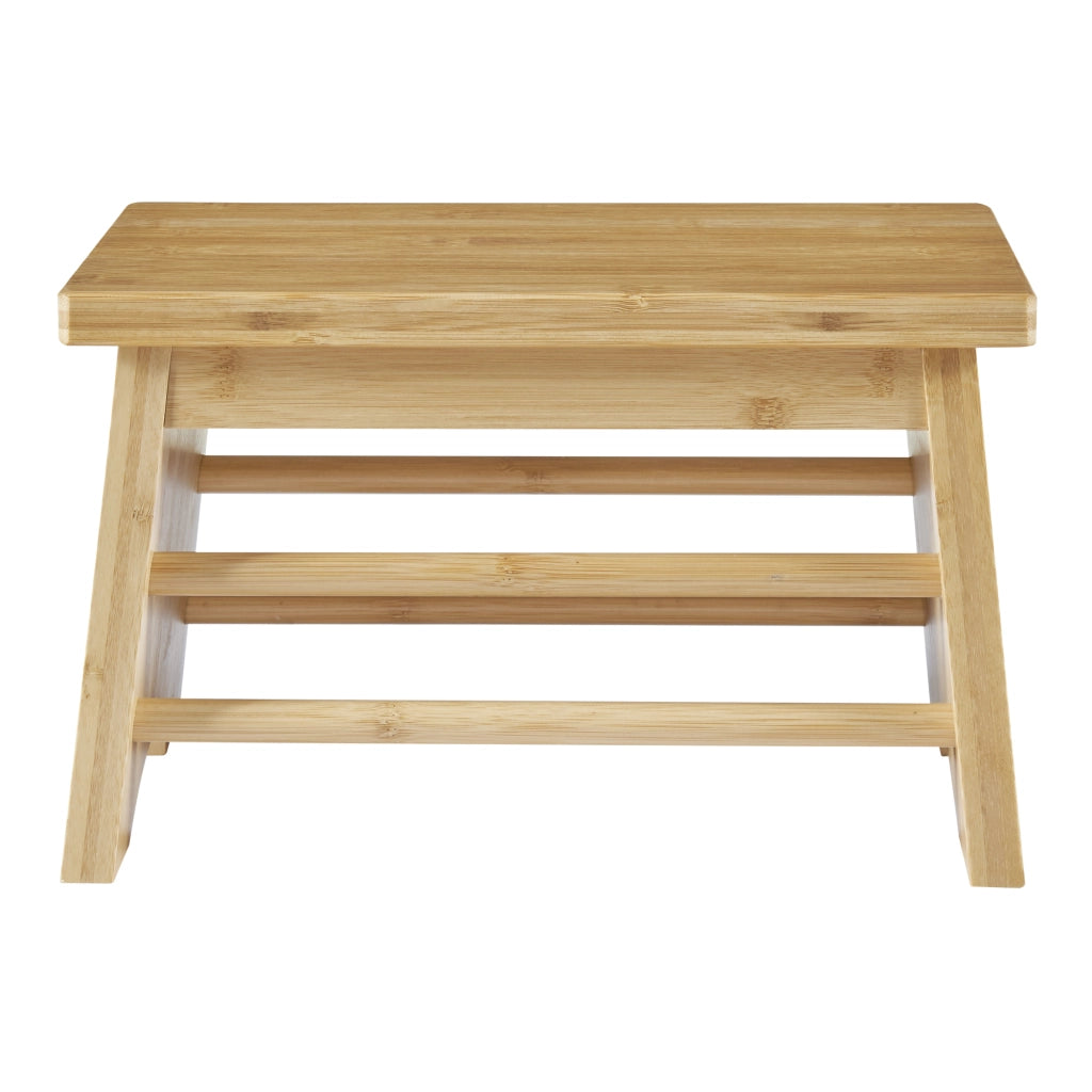 Sgabello Basso Ryslinge Poggiapiedi in Bambù Naturale 33 x 21,5 x 20 cm [en.casa]
