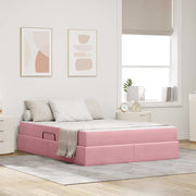 Letto con contenitore e materasso Rosa 140 x 200 cm Velluto 3399729