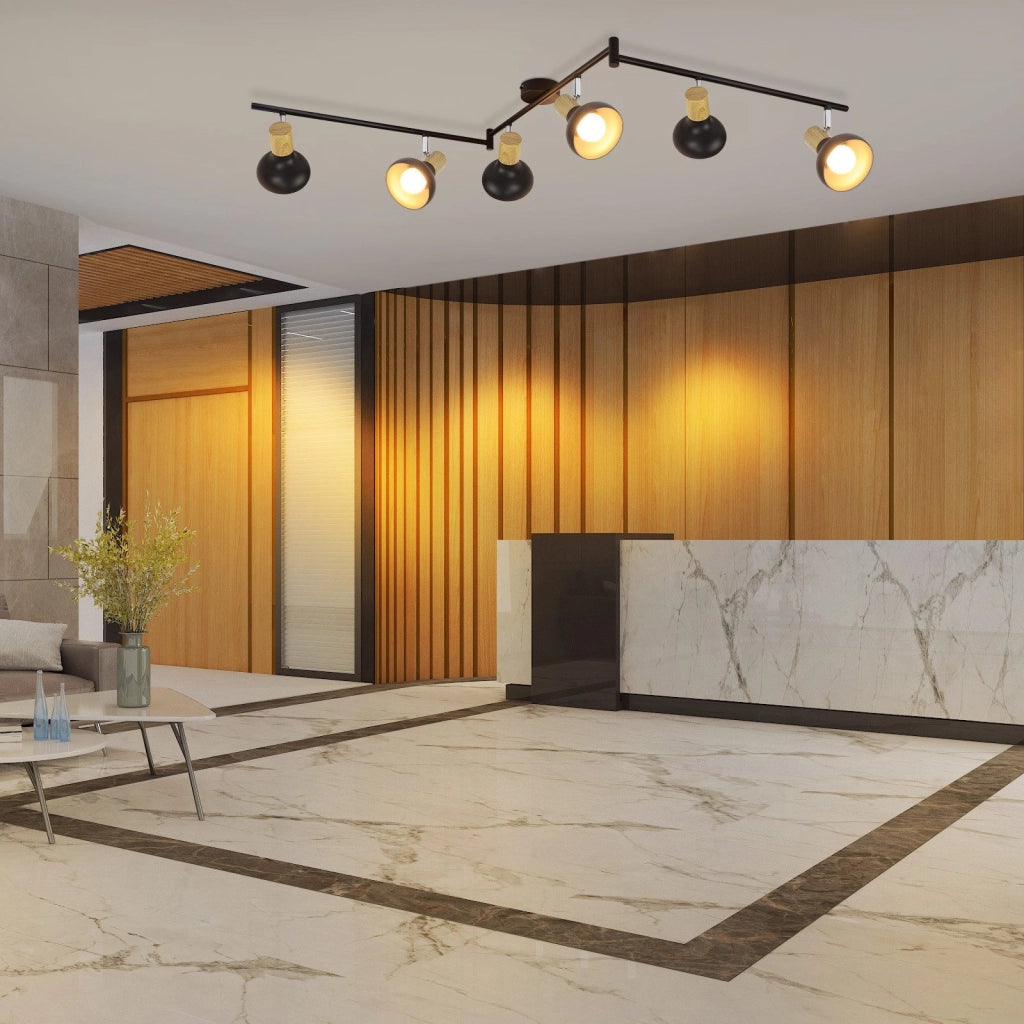 ZMH Faretto da soffitto regolabile vintage nero E14 a 1 fiamma