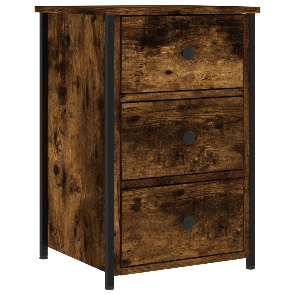 Comodino | Armadio da Notte | Mobiletto da notte Rovere Fumo 40x36x60 cm in Legno Multistrato