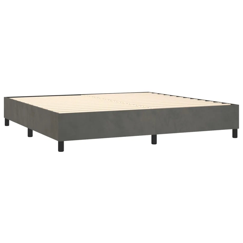 Letto a Molle con Materasso e LED Grigio Scuro 200x200 cm cod mxl 34028