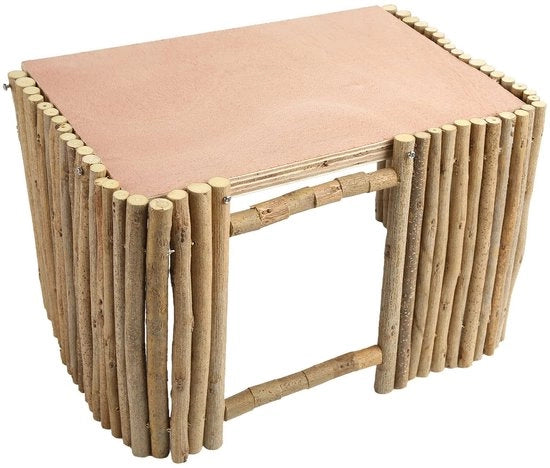 Piattaforma di Gioco in Legno Sicura - Rifugio per Piccoli Animali - Capanna per Conigli/Hamster - Legno di Mela Naturale - Multifunzionale - Recinti per Animali