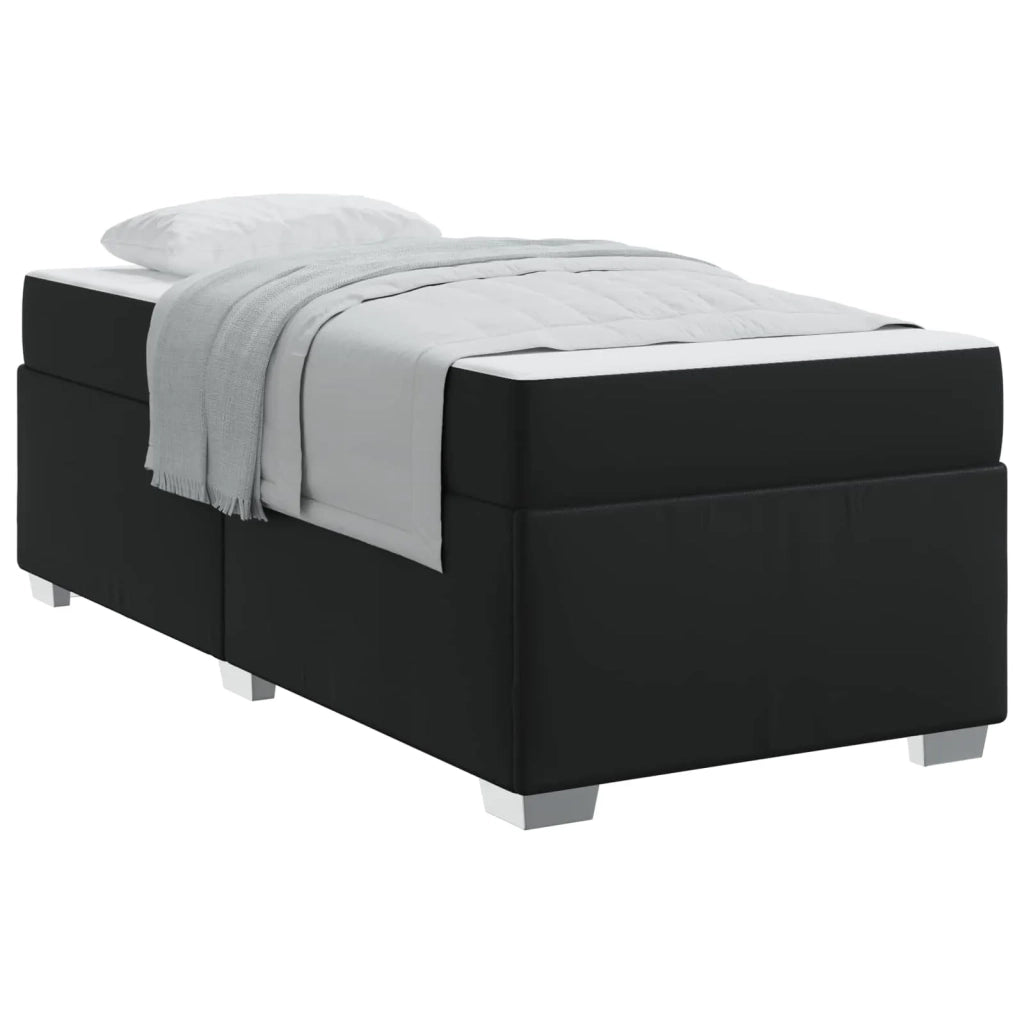 Struttura del letto con materasso Nero 90 x 190 cm Tessuto