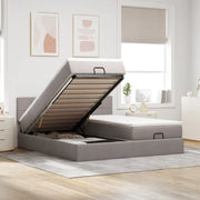 Struttura Letto Pouf con Materassi Tortora 180x200cm in Tessuto 3311998