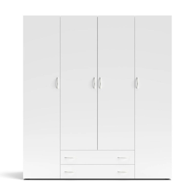 Armadio 4 ante 2 cassetti Seba 4 colore bianco