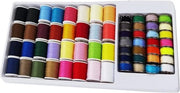 Confezionato in 60 pezzi, set di bobine per macchina da cucire, kit di viaggio multicolore con scatola di conservazione accessori per macchina da cucire per filato e per ricamo