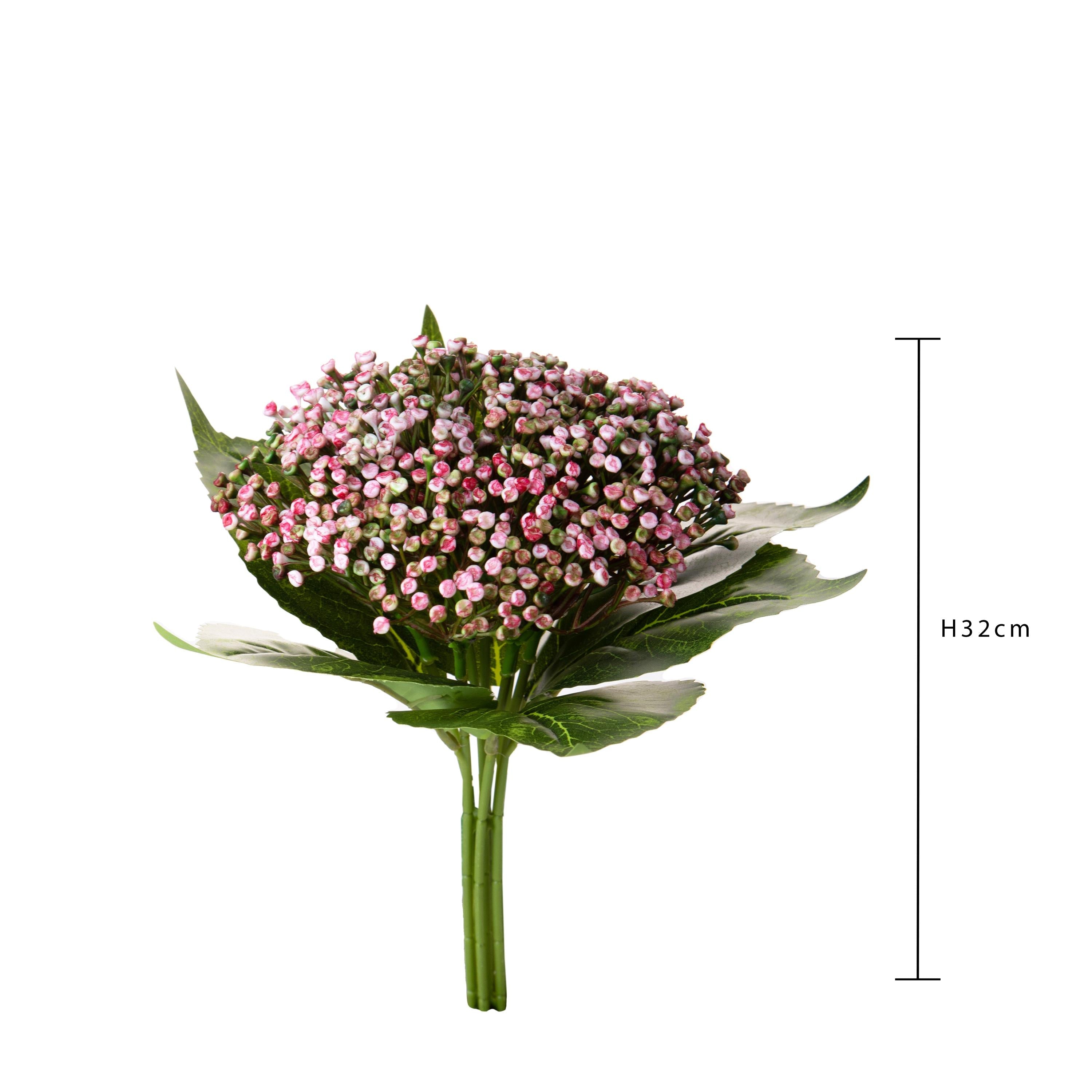 Set 6 Rami Artificiali Ortensia Cespugli 32 cm