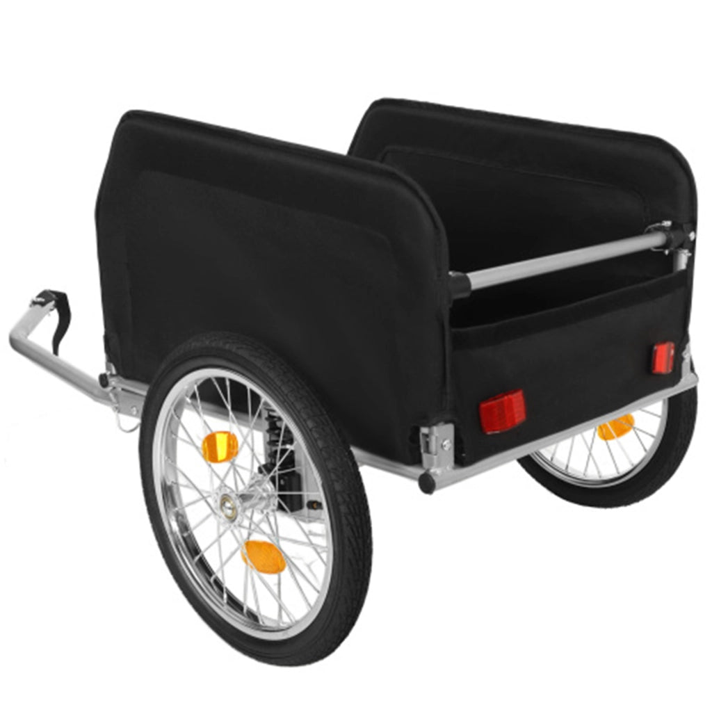 RIMORCHIO BICICLETTA CARGO 69x48x34 cm Acciaio Nero Grigio 40 kg