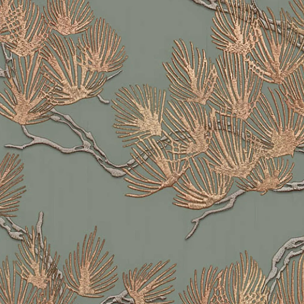 DUTCH WALLCOVERINGS Carta da Parati Motivo a Pino Verde 437397