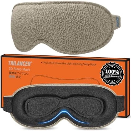 Slaapmaschera per Uomo e Donna, 100% Progettata per Bloccare la Luce, Oculare, Maschera Notturna, per Dormire, Fai un Pisolino, Meditare, Viaggiare, in Aereo (Marrone)