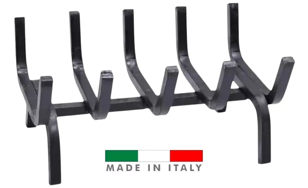 Portalegna in ferro per Camino stufa, Brucialegna 30x20 cm, Sezione 14x14 mm, Altezza 15 cm