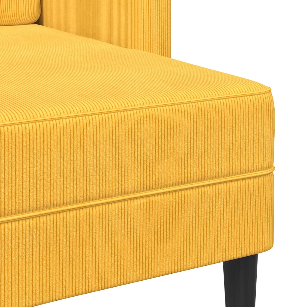 Divano 2 Posti con Chaise longue a L-Sofa 2 Posti con Chaise Giallo Chiaro 125 cm Lino