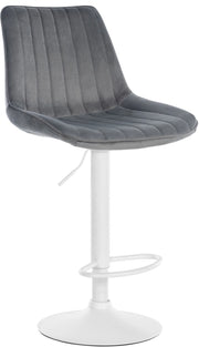 Sgabello Toni Velvet grigio scuro,bianco