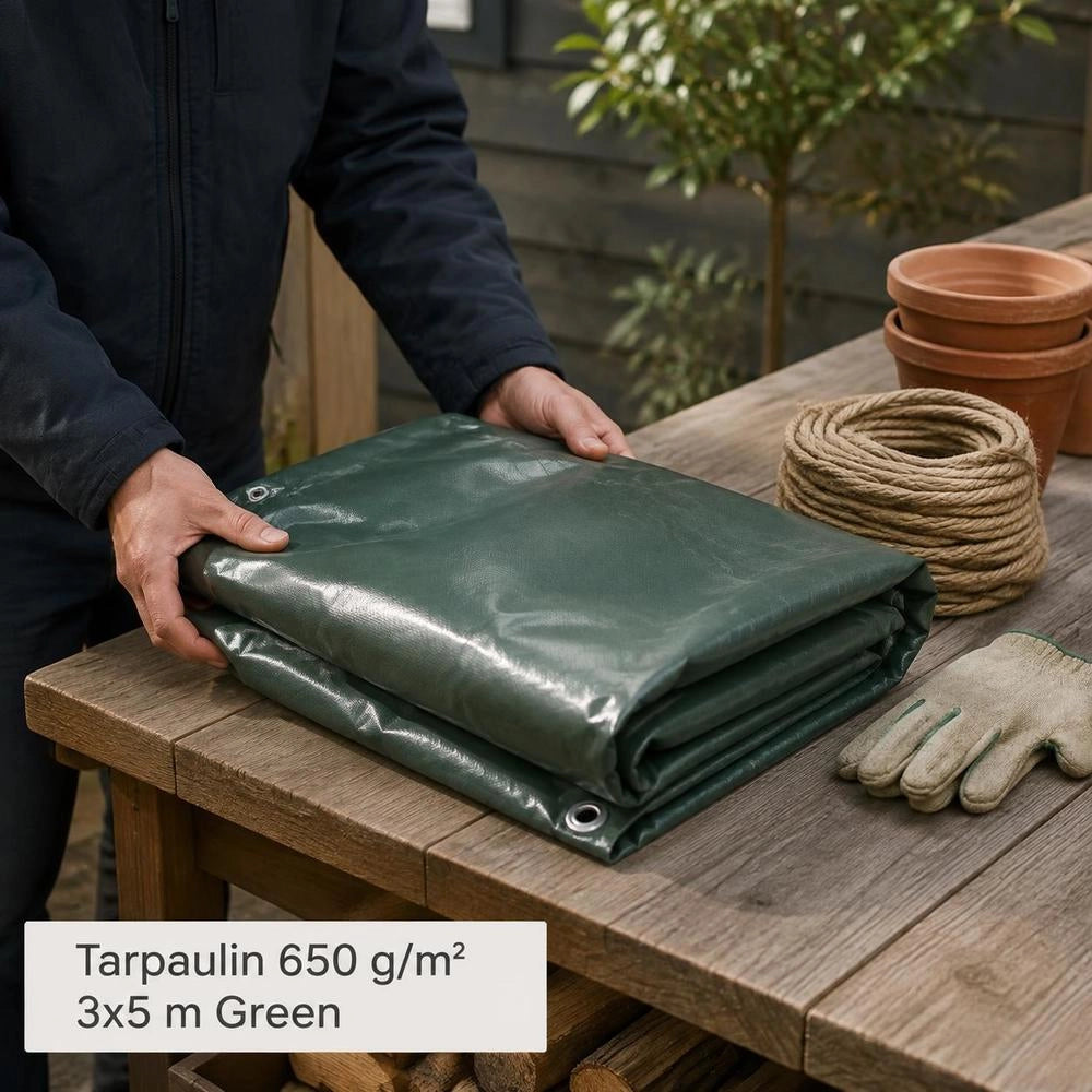 Tarpaulin 650 G/square Meter 3x5 M Green