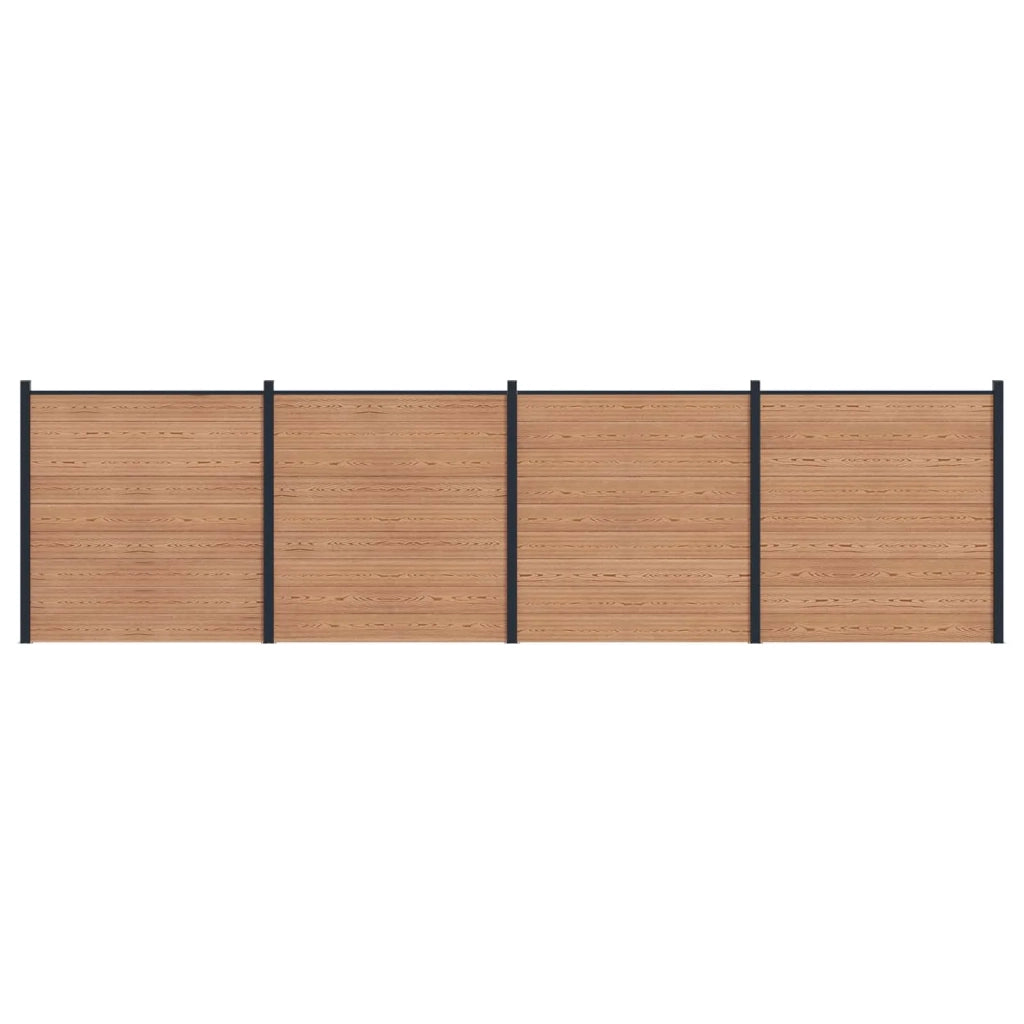 Pannello di Recinzione 4 pcs WPC e Alluminio Marrone