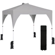Tenda da giardino pieghevole 3x3 m ¨C zephmum ¨C grigio con sacchi di sabbia e ruote