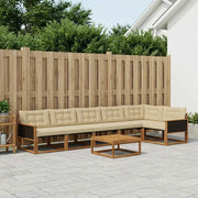 Set di divani da esterno con cuscino 7 pcs Naturale e Beige 3381465