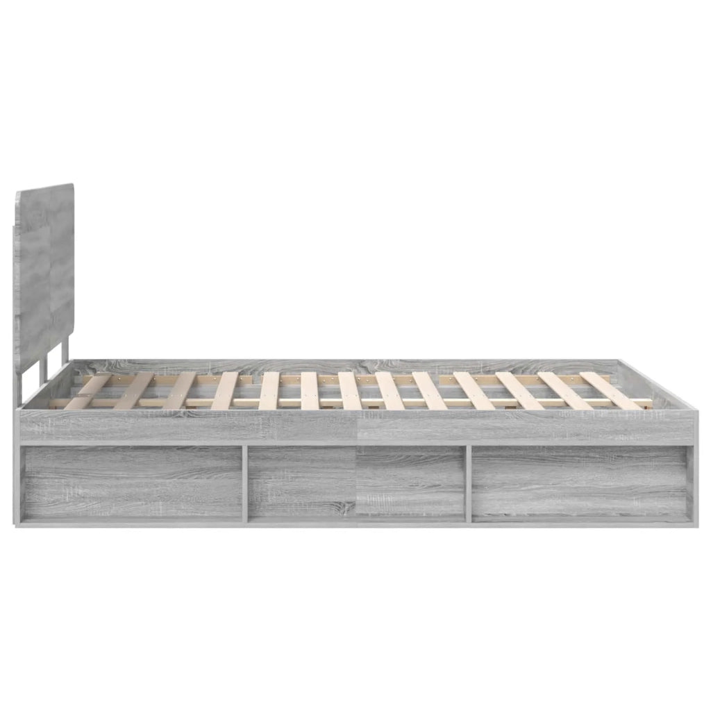 Struttura del letto Grigio Sonoma 140 x 190 cm Pino massello 3412493