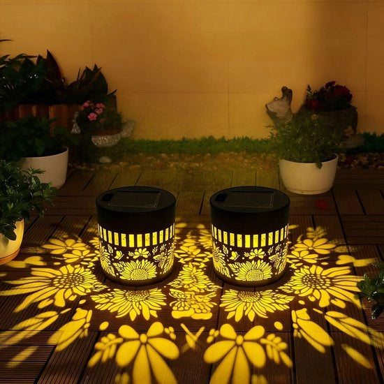 Set di illuminazione solare per giardino da 2 lampade solari – Impermeabile – Per giardino, terrazzo & decorazione esterna