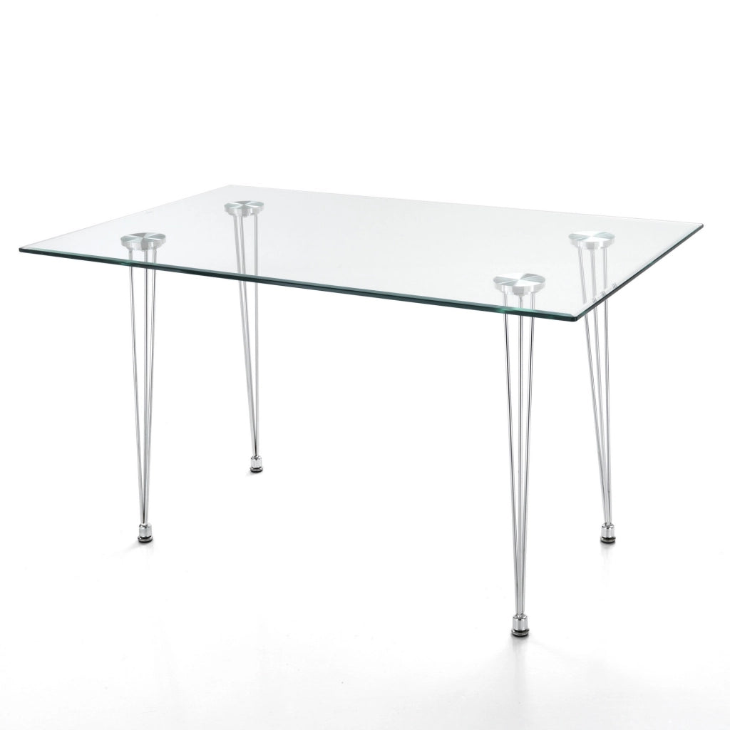 Tavolo in vetro temprato trasparente cm. H.75 x L.130 x P.80