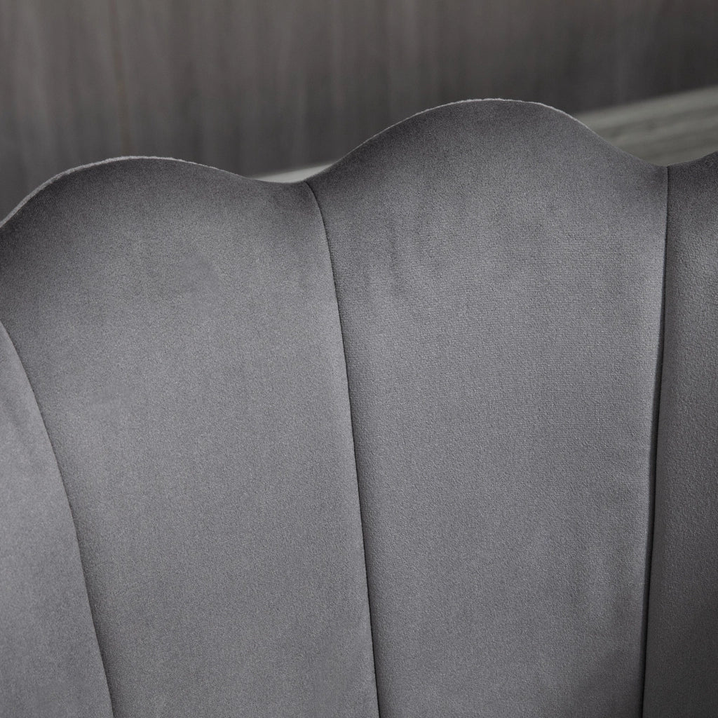Set 2 Sgabelli 59x52x90 cm in Tessuto Poliestere Vellutato Grigio