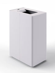 Pattumiera a 1 Scomparto da 45 L 44x28x63 cm con Contenitore Interno in Acciaio Verniciato Bianco