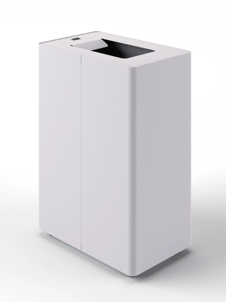Pattumiera a 1 Scomparto da 45 L 44x28x63 cm con Contenitore Interno in Acciaio Verniciato Bianco