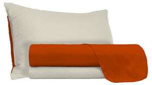 Set Lenzuola Sopra Sotto e Federe Doubleface Terra/Panna Singolo