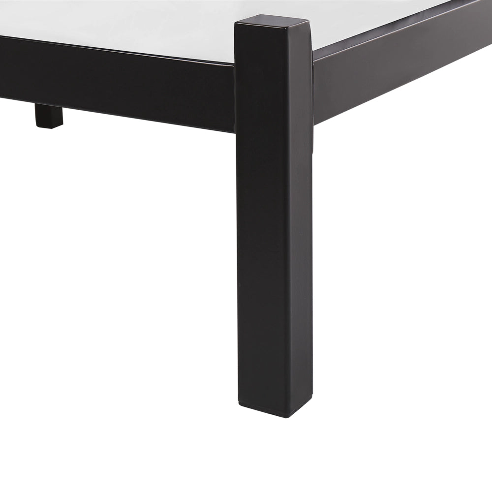 Struttura del letto in metallo Nero e Grigio 180 x 200 cm imbottita a doghe minimalista
