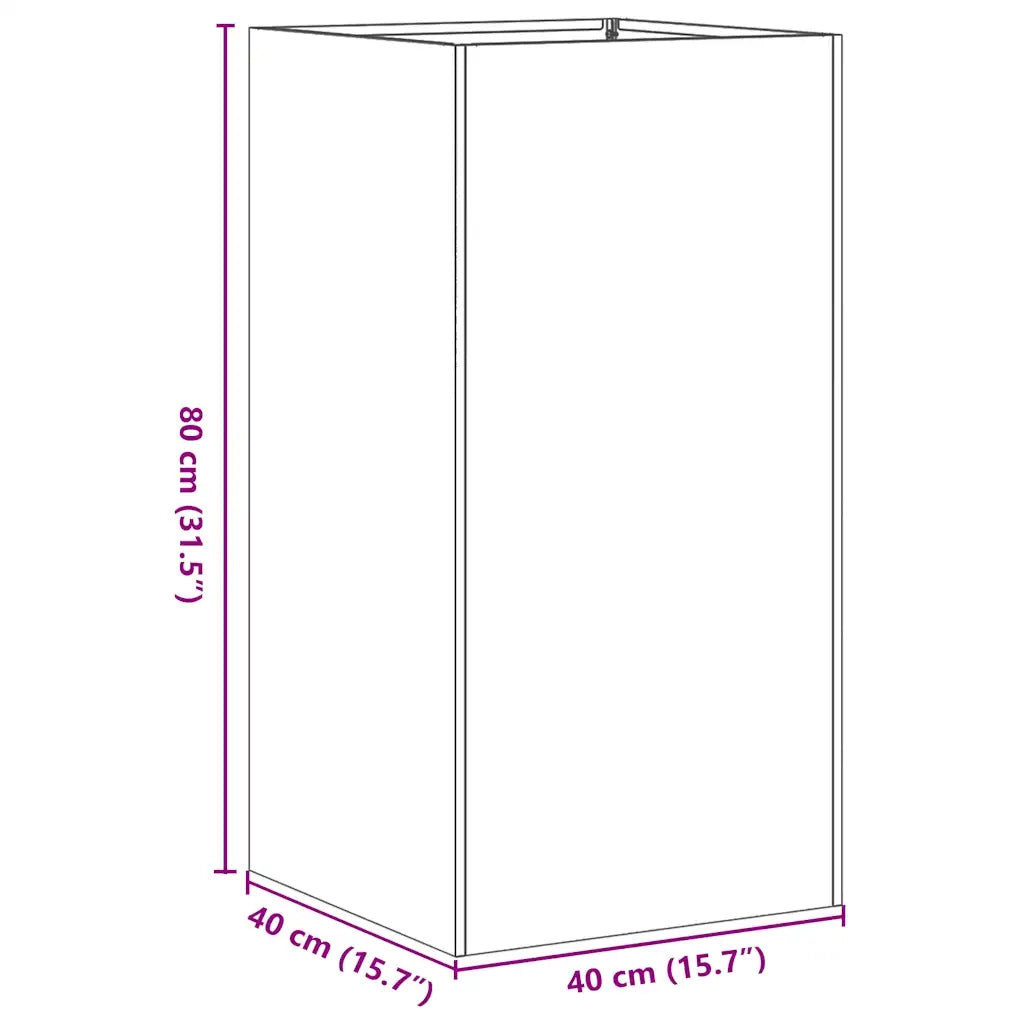 Fioriera Antracite 40x40x80 cm in Acciaio Laminato a Freddo 860705