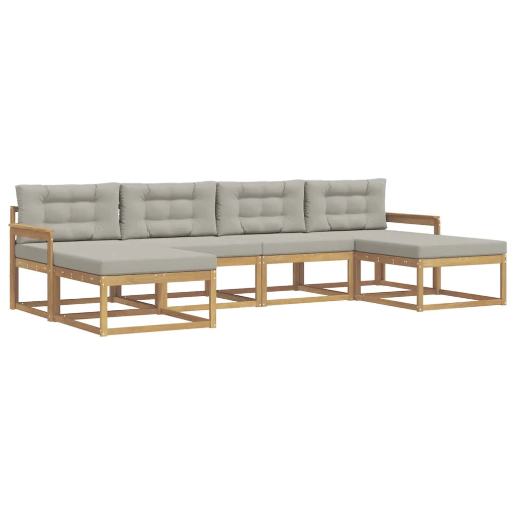 Set di divani da esterno 6 pz Bianco e Grigio Chiaro 3386820
