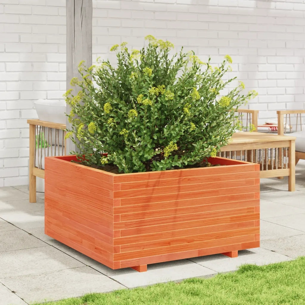 Fioriera Giardino Marrone Cera 90x90x49,5cm Legno Massello Pino