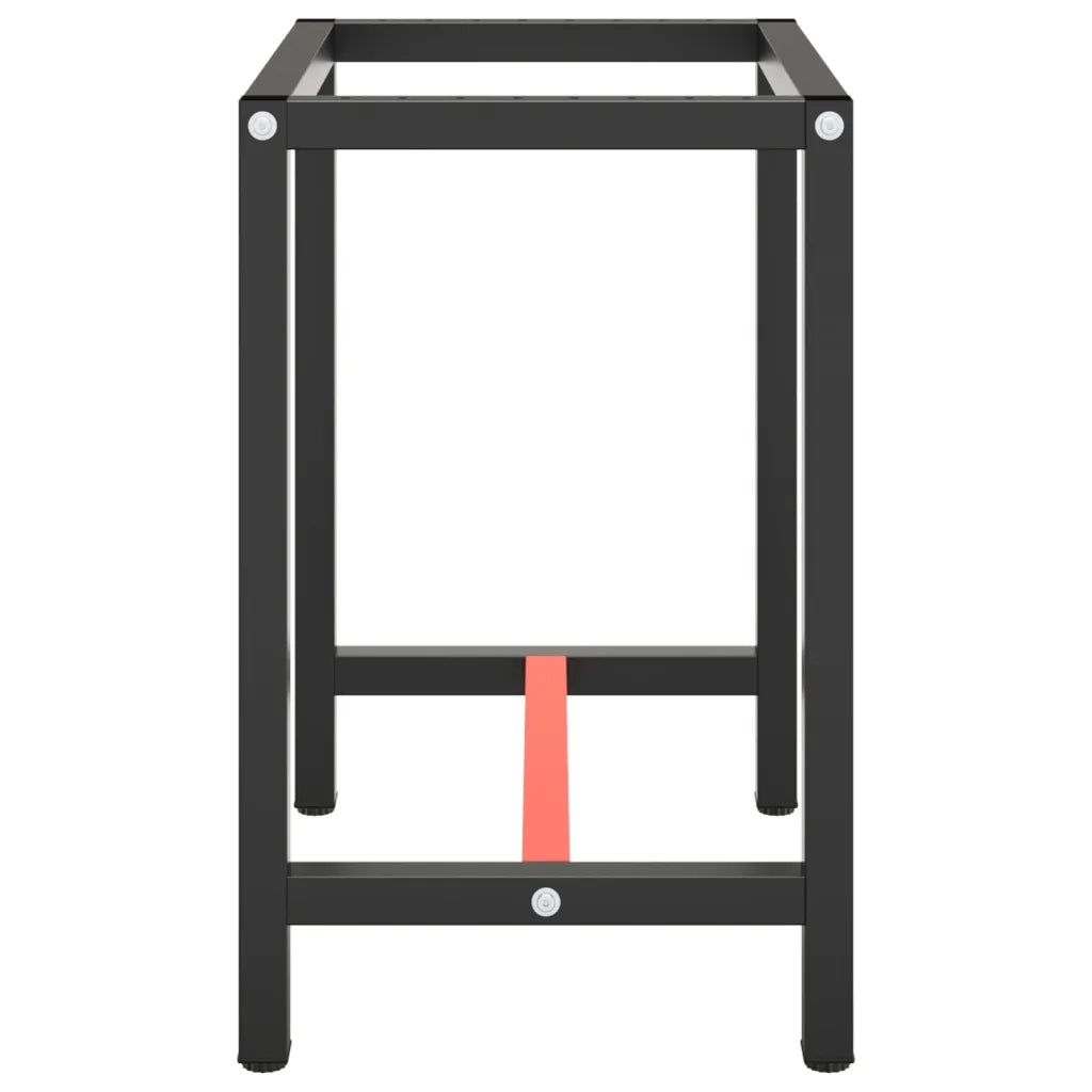 Telaio per Banco da Lavoro Nero Rosso Opaco 70x50x79 cm Metallo 151449